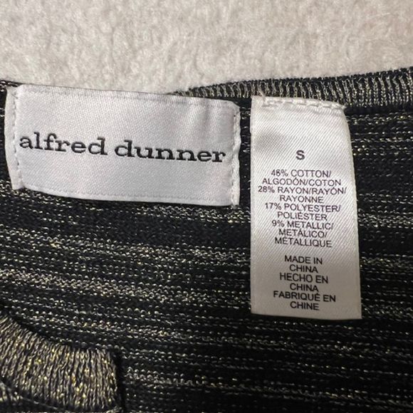 Alfred Dunner Womens Orange Cream Striped Quarter Sleeves Top Size Small - Picture 7 of 10